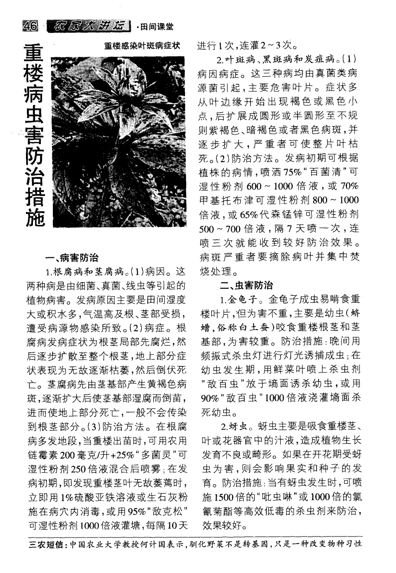 病虫害防治的论文(病虫害防治论文生物技术)