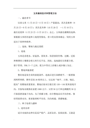 玉米播种方案(玉米播种技术要点)