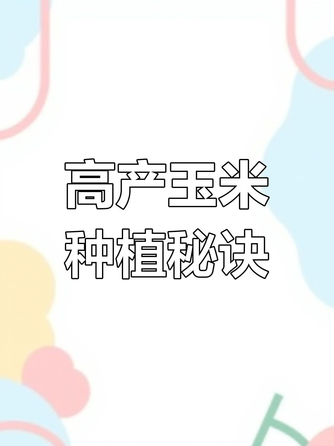 种玉米如何高产(种玉米如何高产种子)